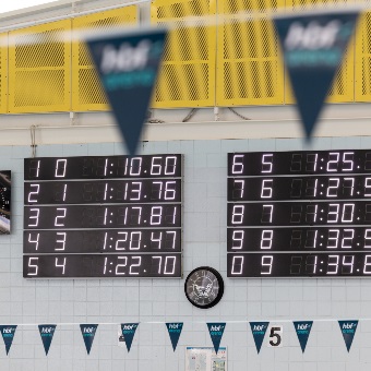 HBF Arena aquatic scoreboard