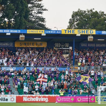 A photo of the active support stand located within HBF Park