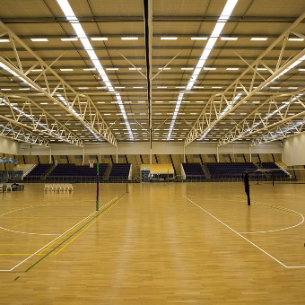 A photo of the indoor courts at the Gold Netball Centre in Jolimont, Perth