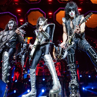A photo of the band KISS performing at RAC Arena in Perth